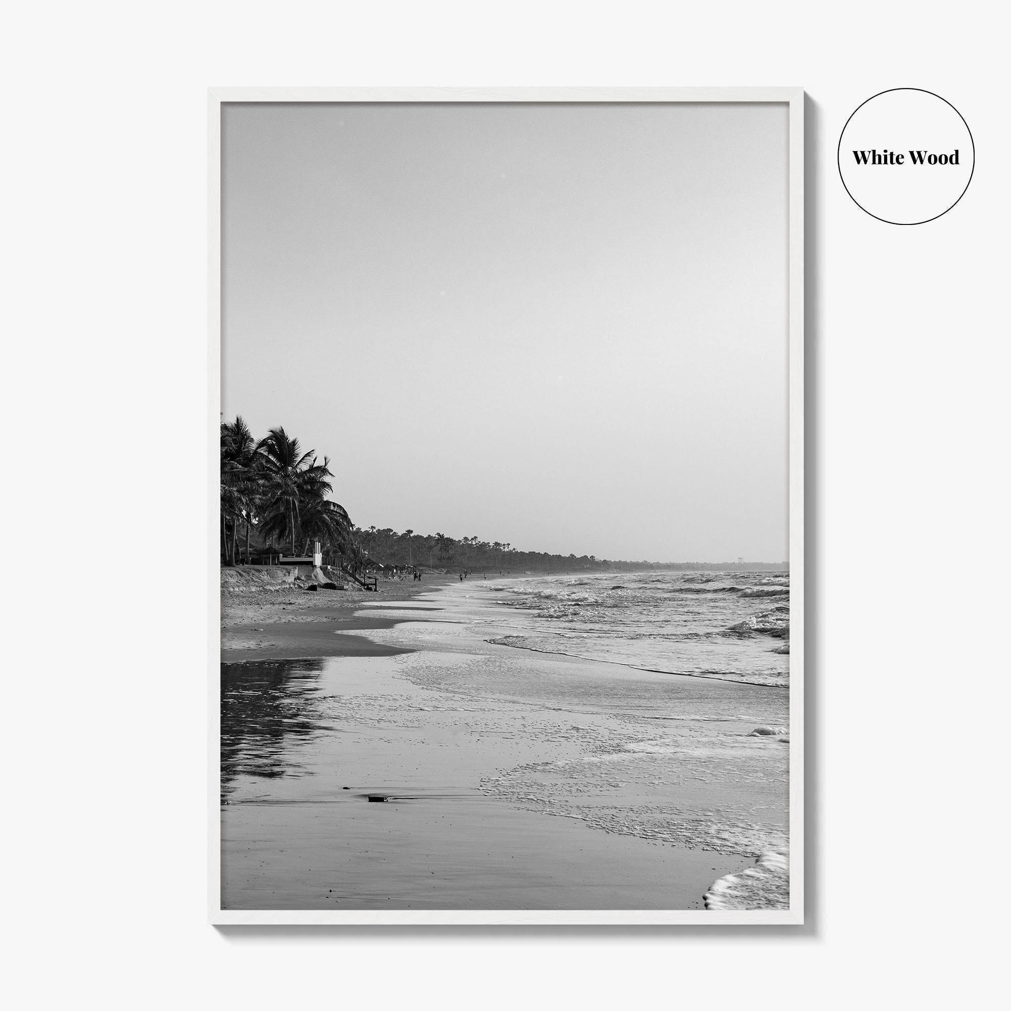 Serrekunda Black and White Fine Art Photo Print, Gambia Beach Wall Decor Poster