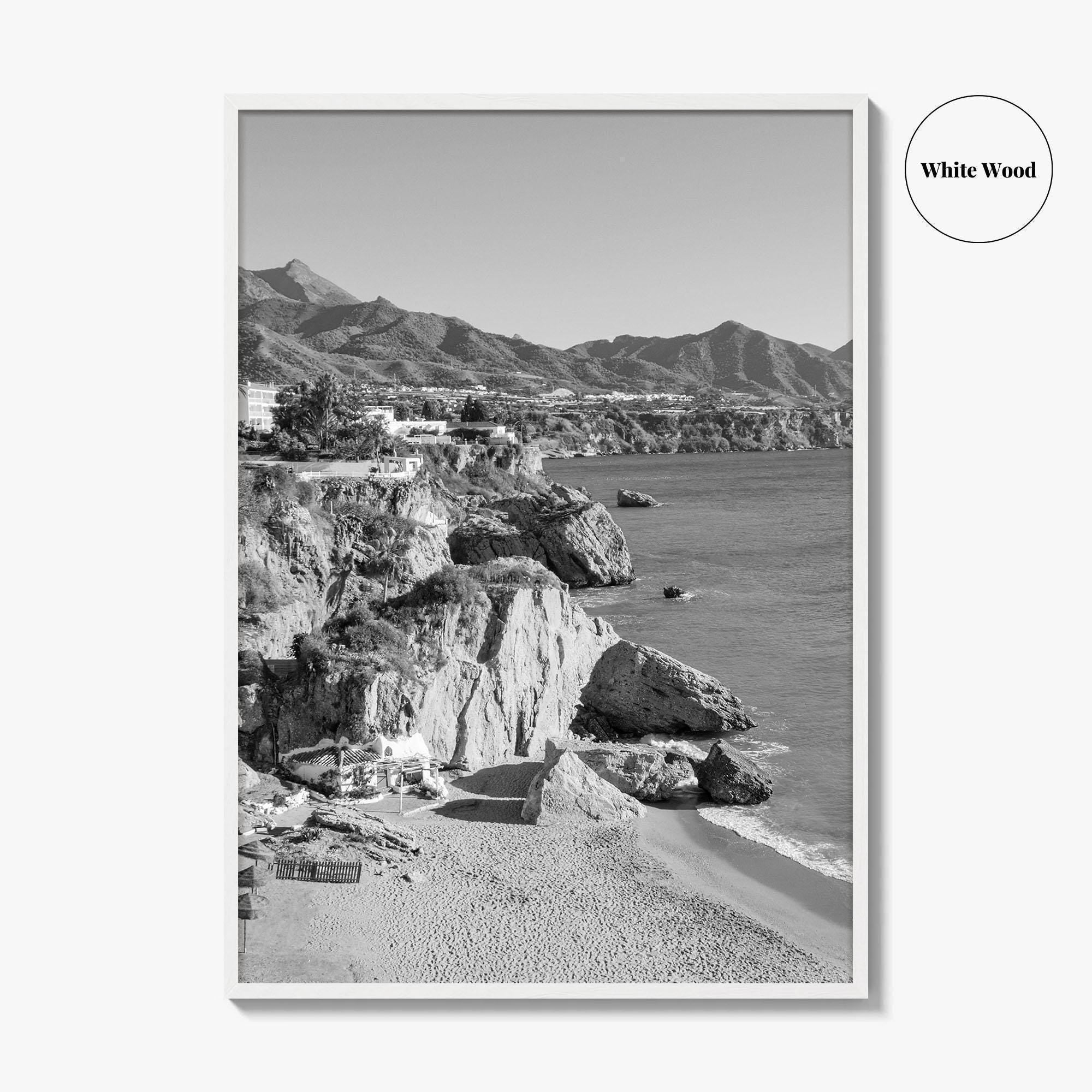 Nerja Black and White Fine Art Photo Print, Costa del Sol Spain Poster