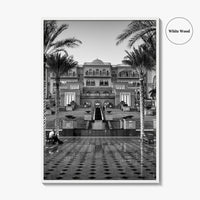 Abu Dhabi Black and White Fine Art Photo Print, Emirates Palace, UAE Poster