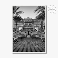 Abu Dhabi Black and White Fine Art Photo Print, Emirates Palace, UAE Poster