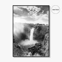 Victoria Falls Black and White Fine Art Photo Print, Zambezi River Zimbabwe Zambia Poster