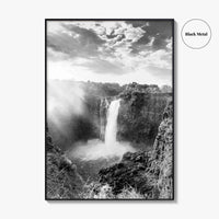 Victoria Falls Black and White Fine Art Photo Print, Zambezi River Zimbabwe Zambia Poster