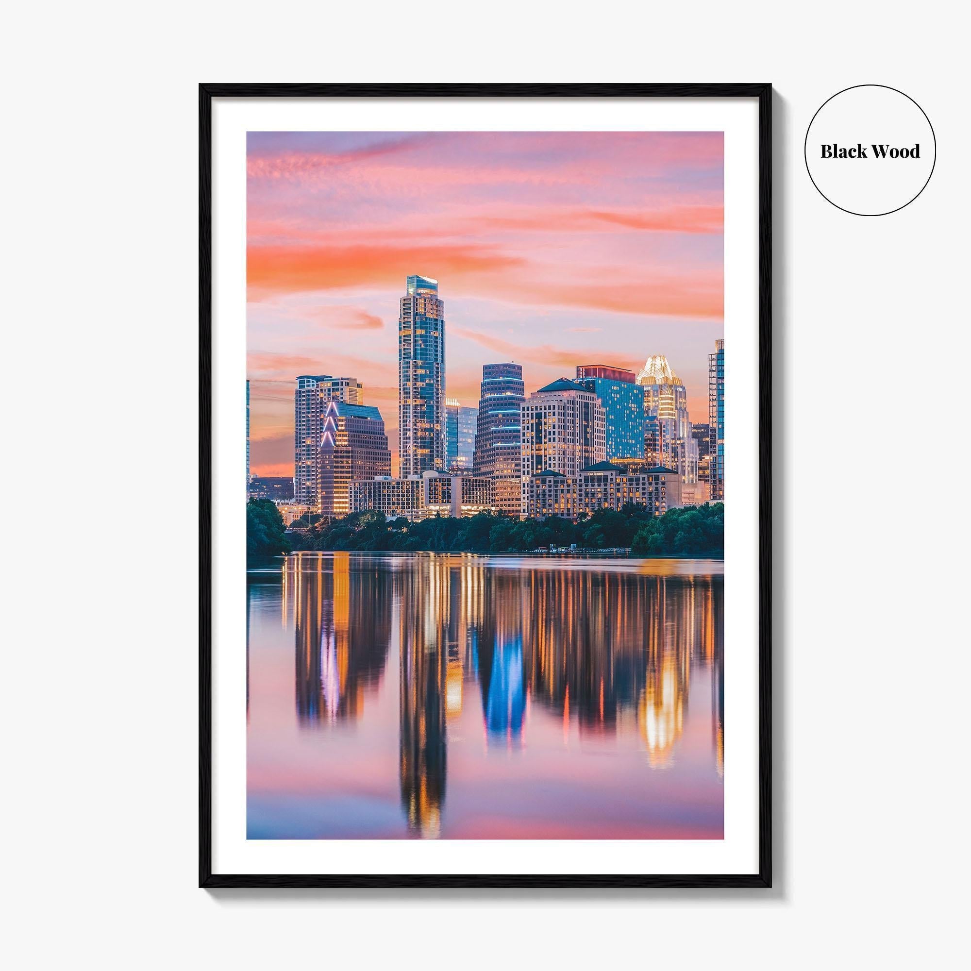 Austin Skyline Fine Art Photo Print, Colorado River, Texas, USA, Wall Decor