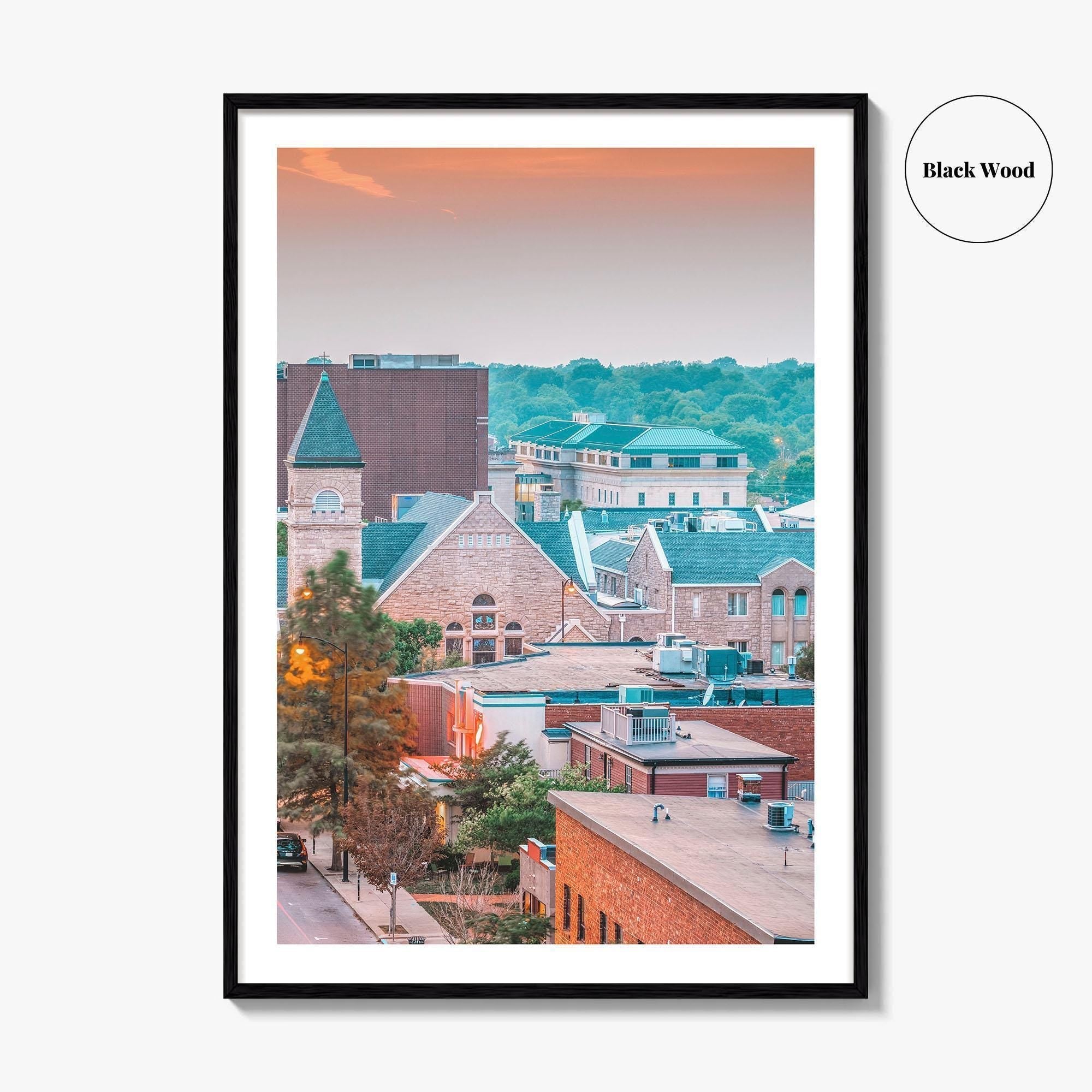 Columbia Missouri Skyline Fine Art Photo Print, Wall Decor Poster, USA