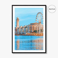 Bari Fine Art Photo Print, Ferris Wheel Waterfront, Puglia Italy, Wall Poster