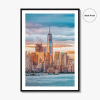 New York City Skyline Fine Art Photo Print, Financial District, Hudson River, NYC Poster