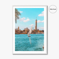 Cairo Fine Art Photo Print, Egypt Wall Decor Poster, Sailboats Pier View