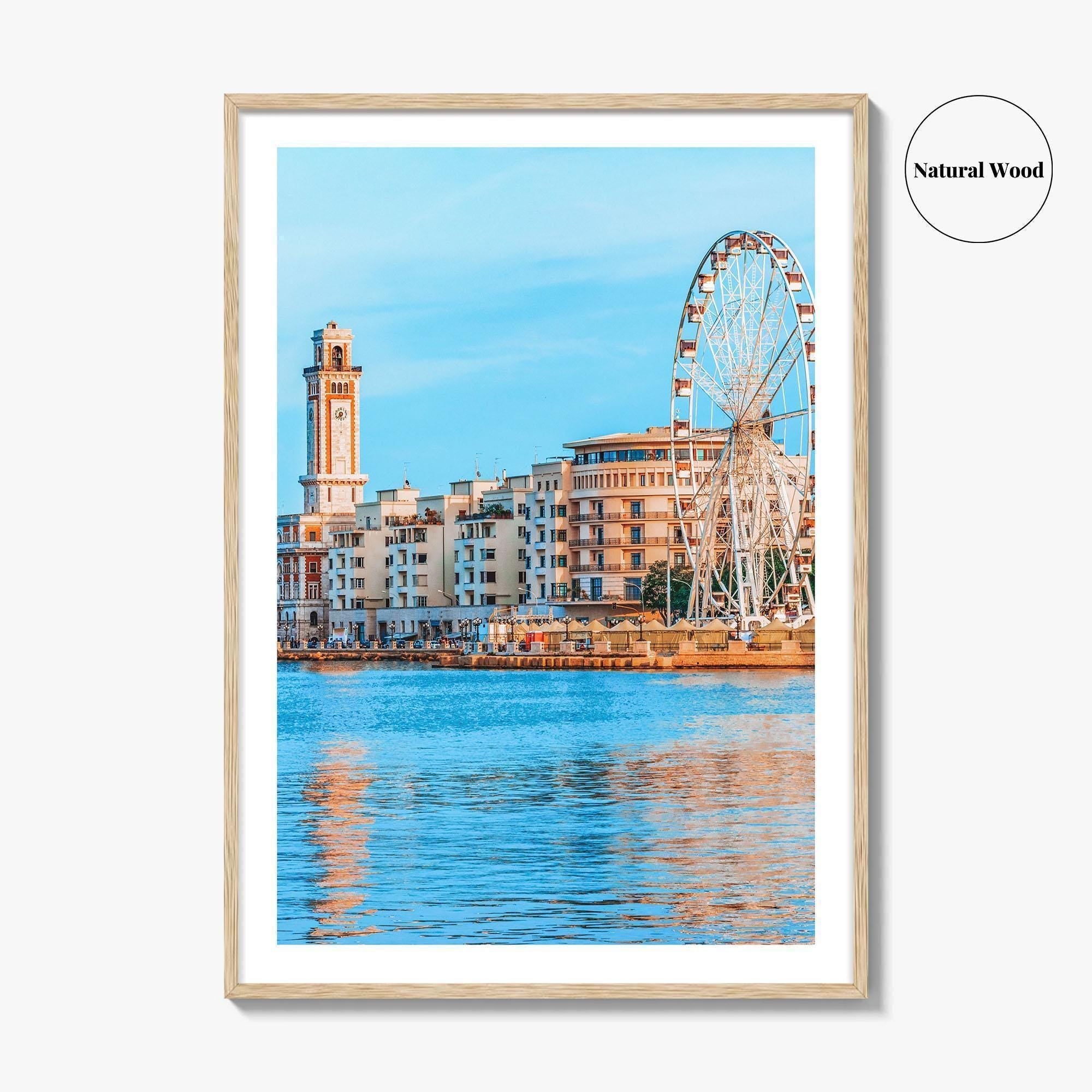 Bari Fine Art Photo Print, Ferris Wheel Waterfront, Puglia Italy, Wall Poster