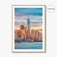 New York City Skyline Fine Art Photo Print, Financial District, Hudson River, NYC Poster