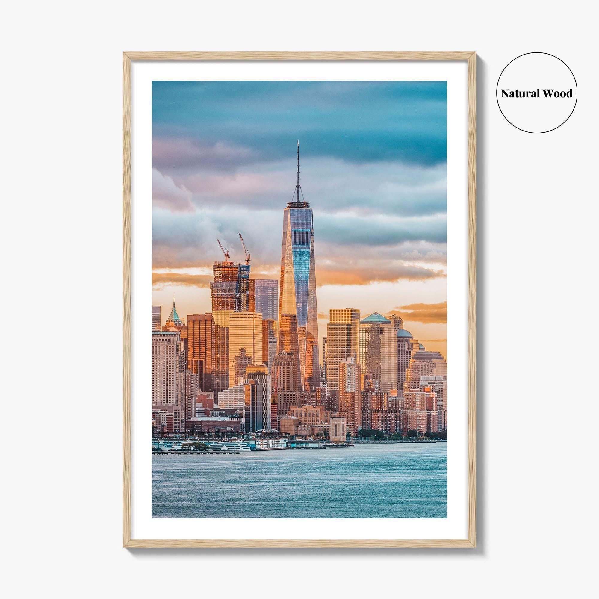 New York City Skyline Fine Art Photo Print, Financial District, Hudson River, NYC Poster