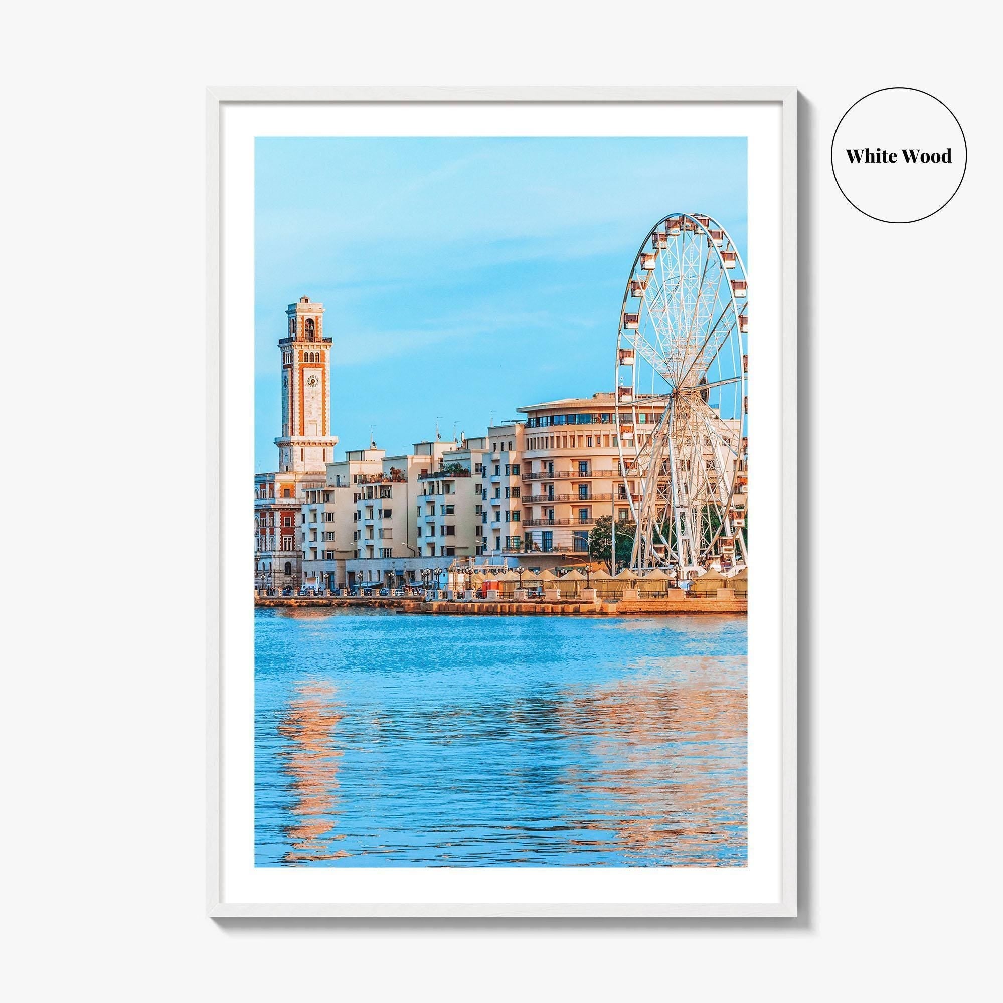 Bari Fine Art Photo Print, Ferris Wheel Waterfront, Puglia Italy, Wall Poster