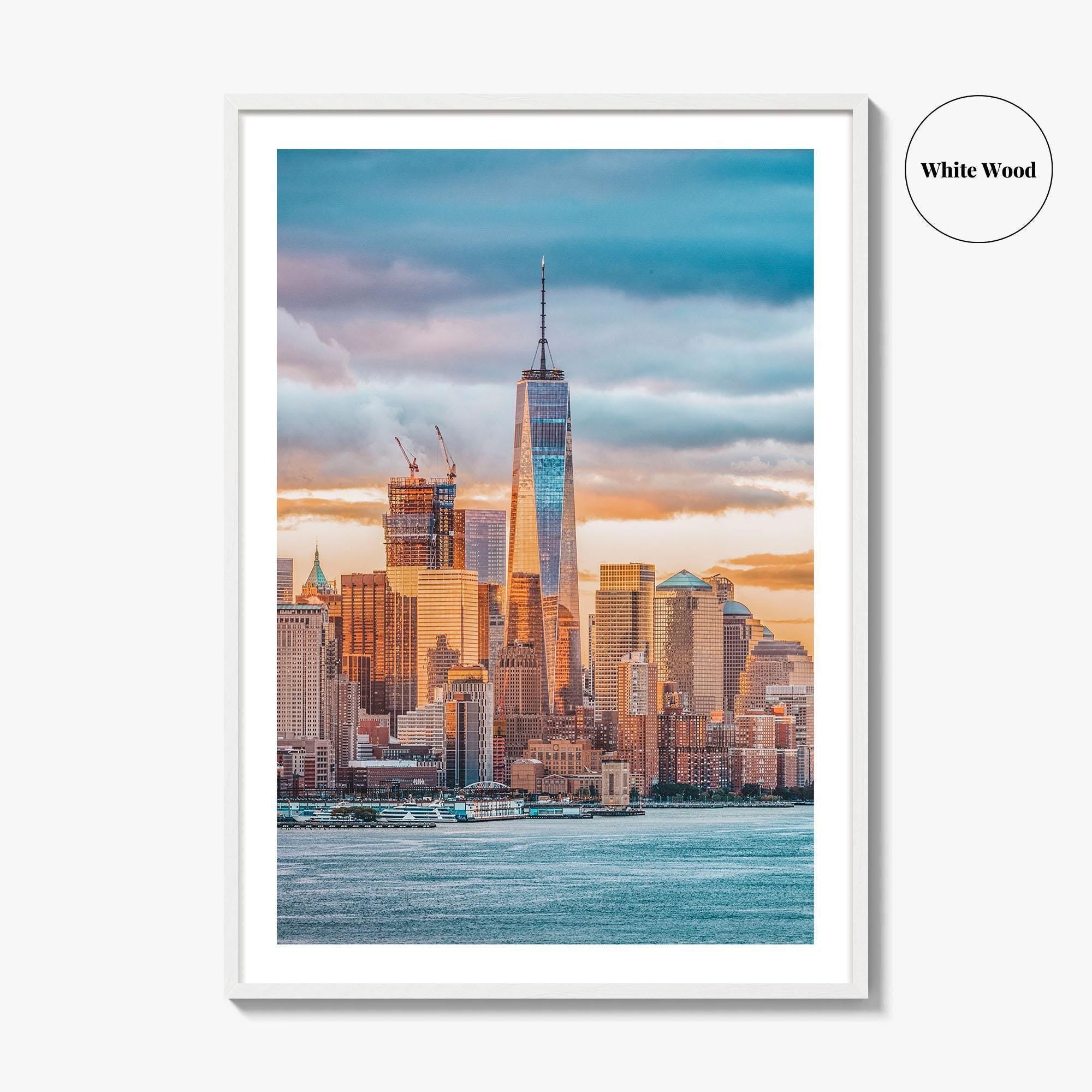 New York City Skyline Fine Art Photo Print, Financial District, Hudson River, NYC Poster