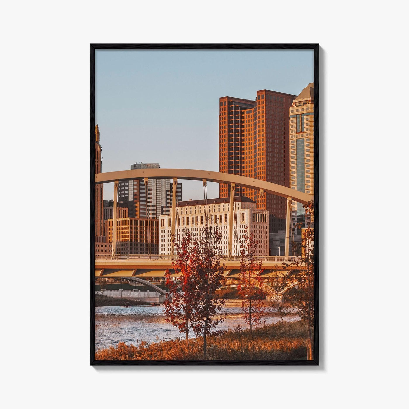 Columbus Ohio Skyline Fine Art Photo Print, Main Street Bridge, Wall Decor Poster, USA