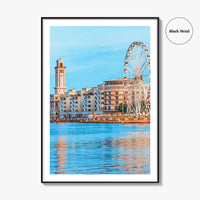 Bari Fine Art Photo Print, Ferris Wheel Waterfront, Puglia Italy, Wall Poster