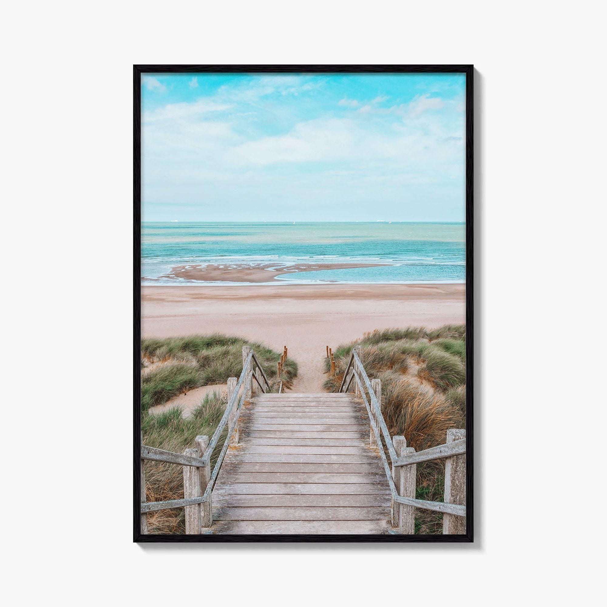 Blankenberge Fine Art Photo Print, Belgium Beach Dunes, North Sea Wall Poster