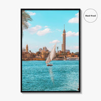 Cairo Fine Art Photo Print, Egypt Wall Decor Poster, Sailboats Pier View