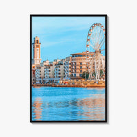 Bari Fine Art Photo Print, Ferris Wheel Waterfront, Puglia Italy, Wall Poster