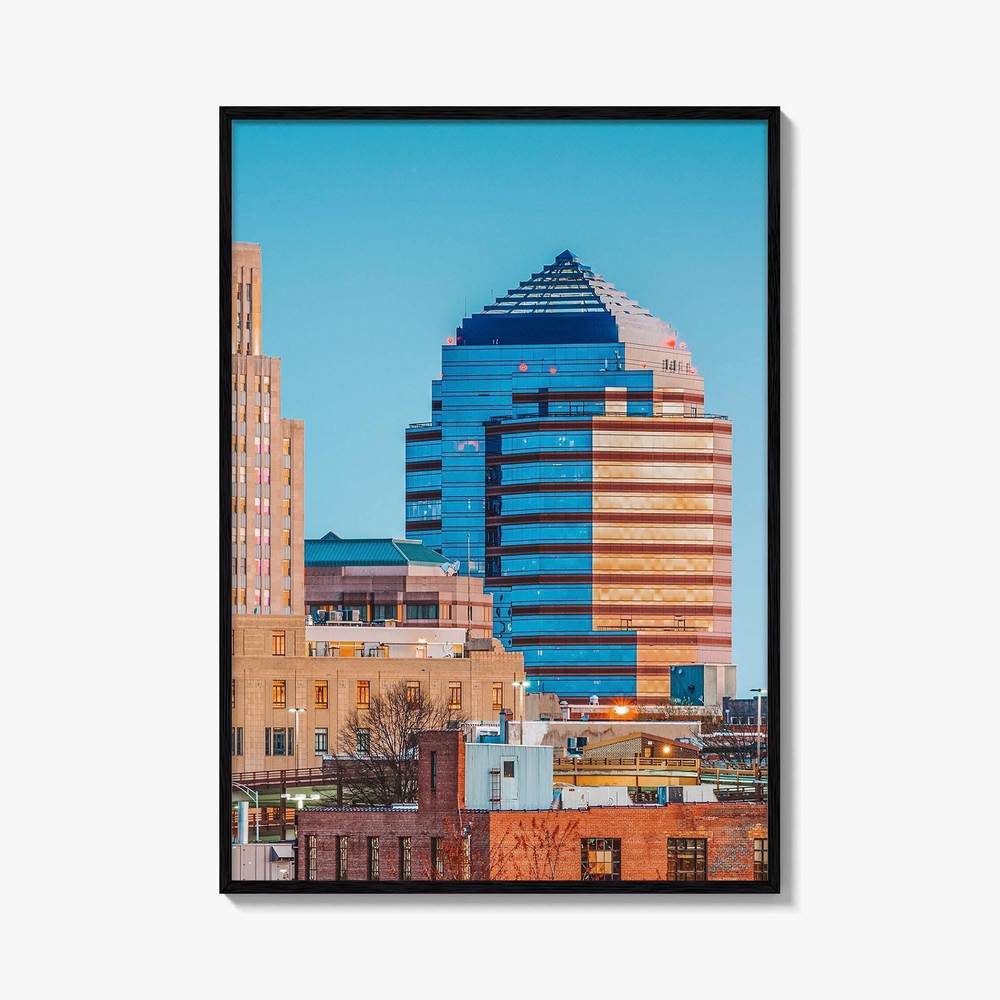 Durham Skyline Fine Art Photo Print, NC, North Carolina USA Wall Decor Poster