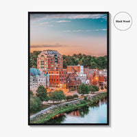 Augusta Skyline Fine Art Photo Print, Maine, Kennebec River, USA Wall Decor Poster