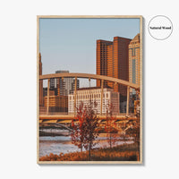 Columbus Ohio Skyline Fine Art Photo Print, Main Street Bridge, Wall Decor Poster, USA