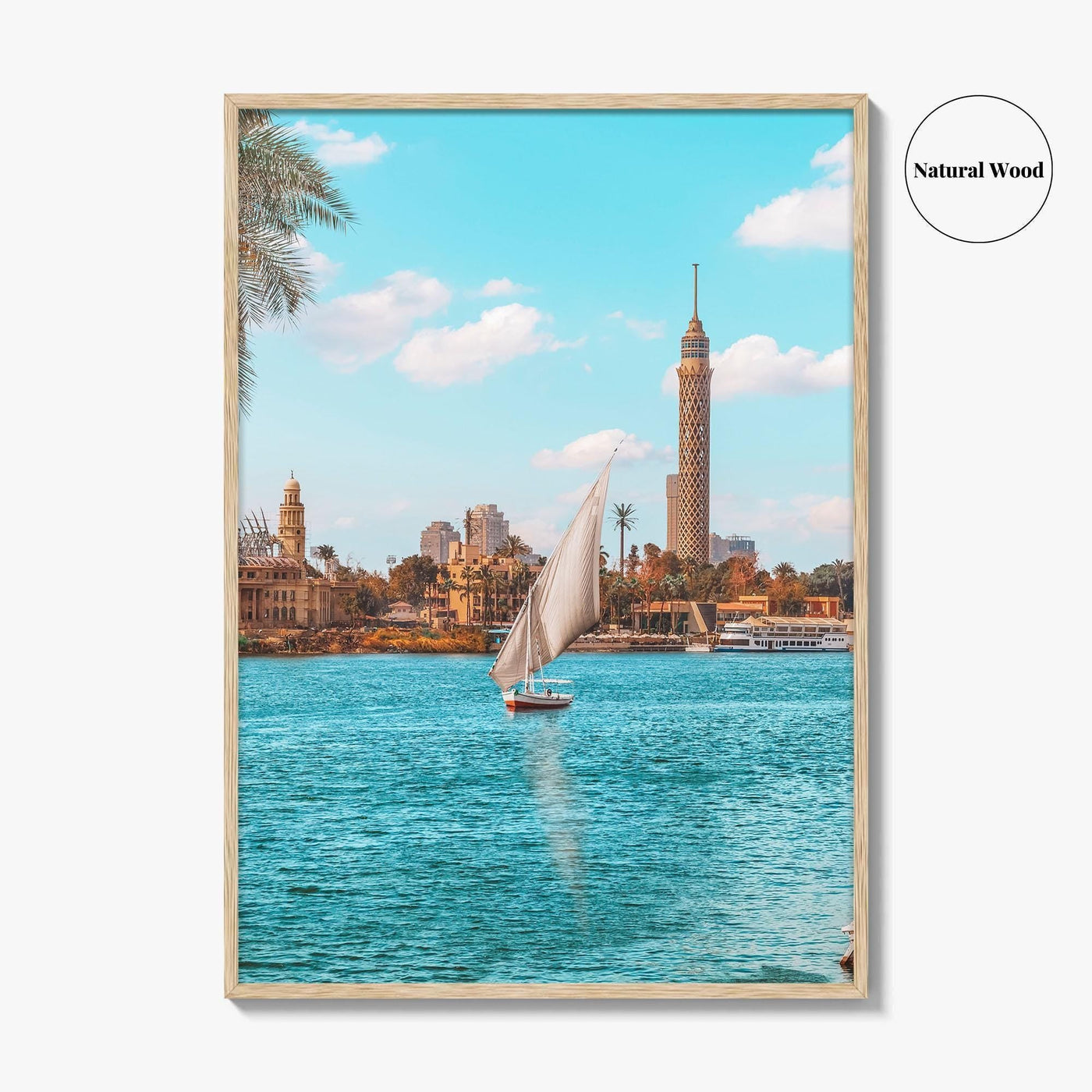 Cairo Fine Art Photo Print, Egypt Wall Decor Poster, Sailboats Pier View