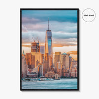 New York City Skyline Fine Art Photo Print, Financial District, Hudson River, NYC Poster