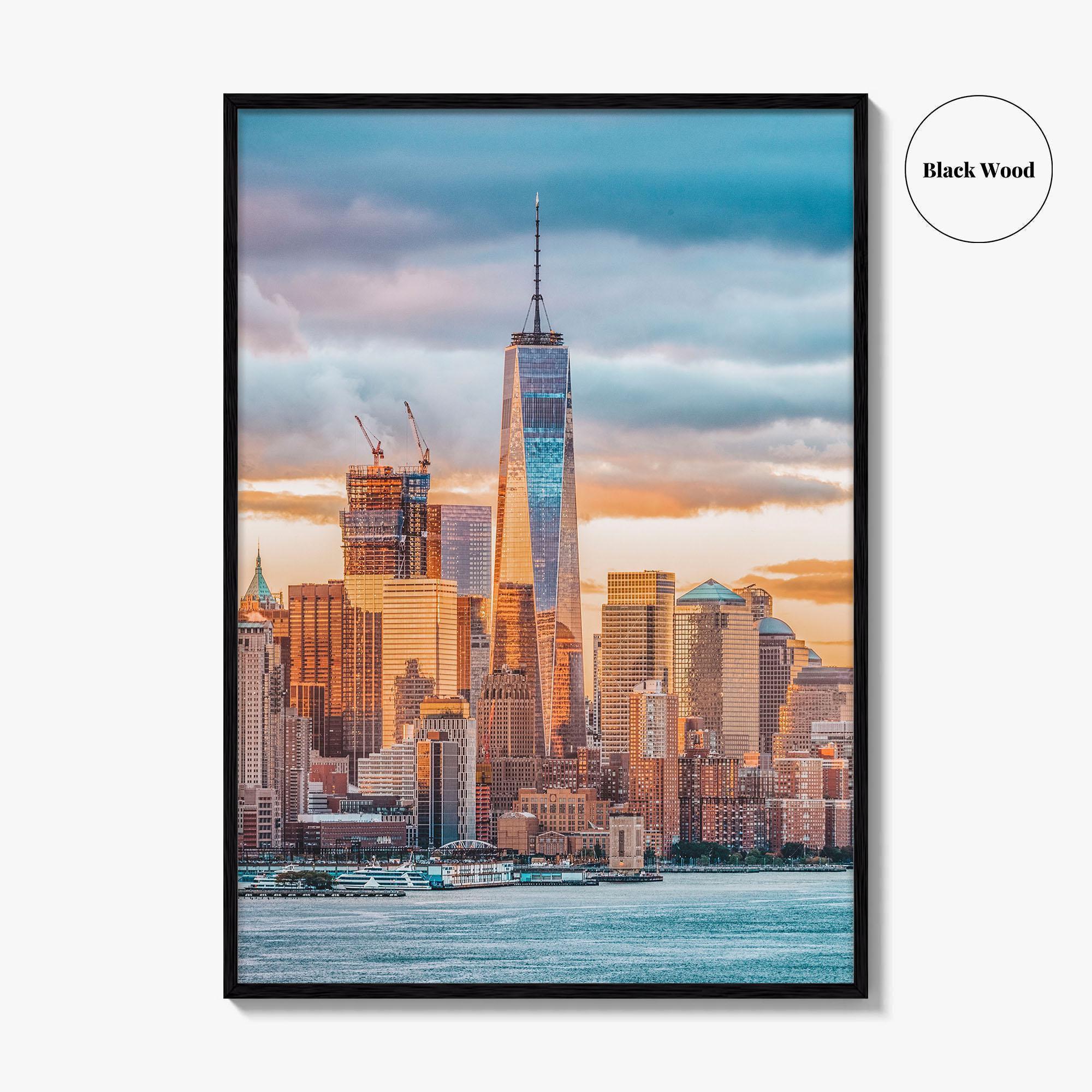 New York City Skyline Fine Art Photo Print, Financial District, Hudson River, NYC Poster