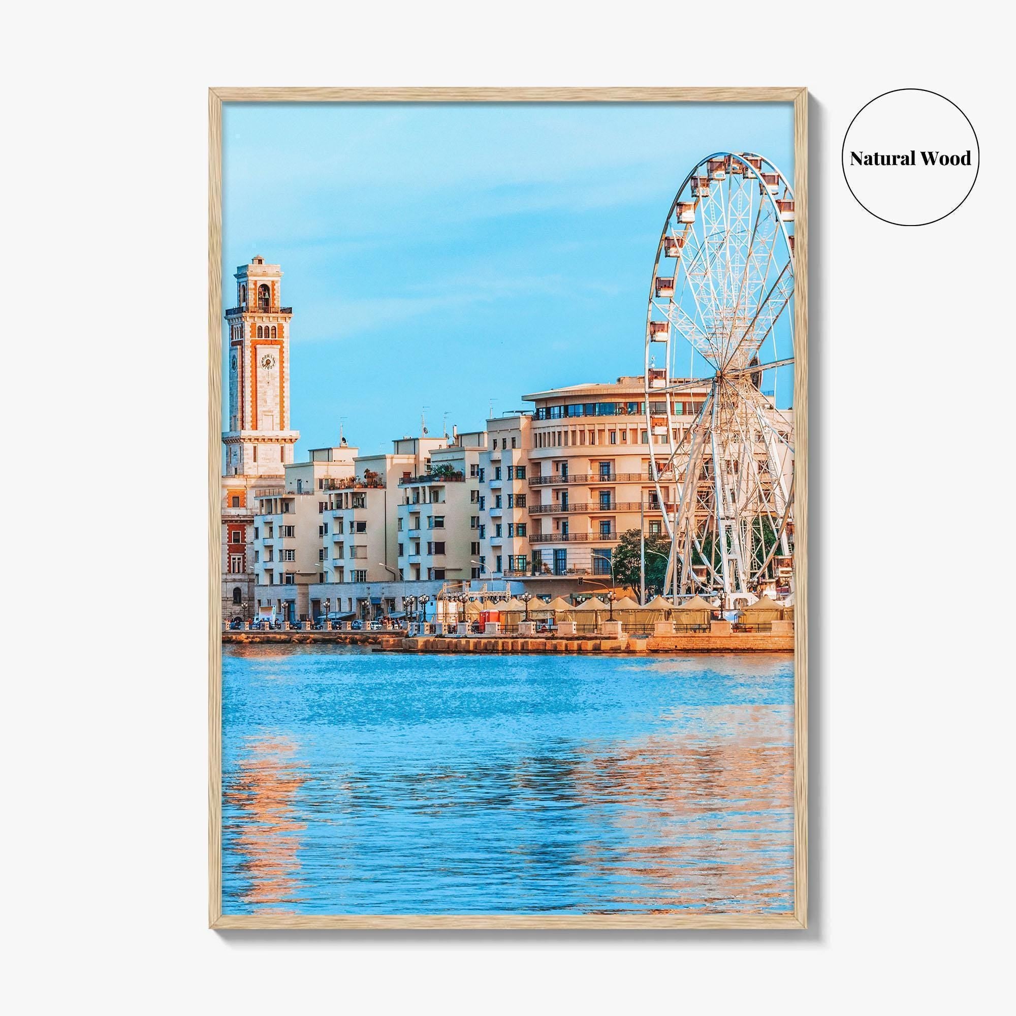 Bari Fine Art Photo Print, Ferris Wheel Waterfront, Puglia Italy, Wall Poster