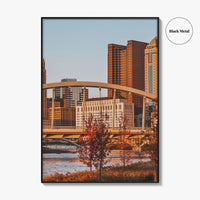 Columbus Ohio Skyline Fine Art Photo Print, Main Street Bridge, Wall Decor Poster, USA