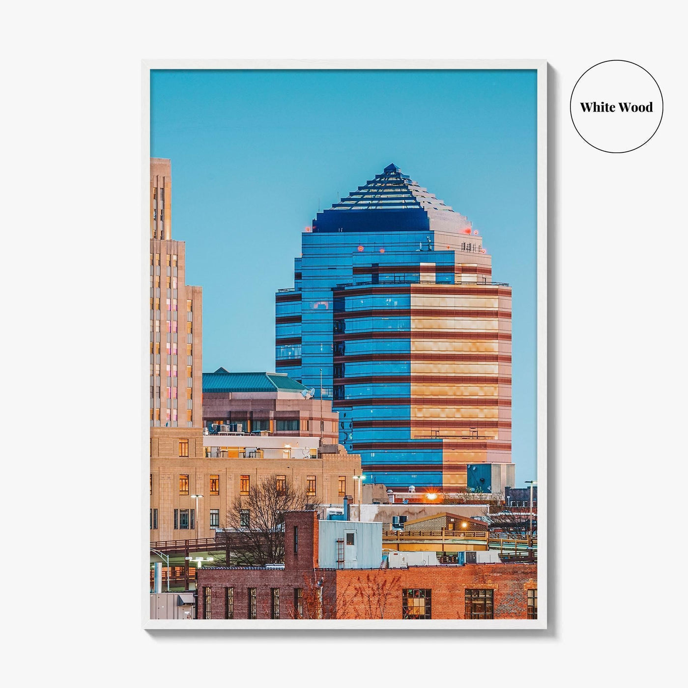 Durham Skyline Fine Art Photo Print, NC, North Carolina USA Wall Decor Poster