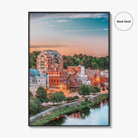 Augusta Skyline Fine Art Photo Print, Maine, Kennebec River, USA Wall Decor Poster