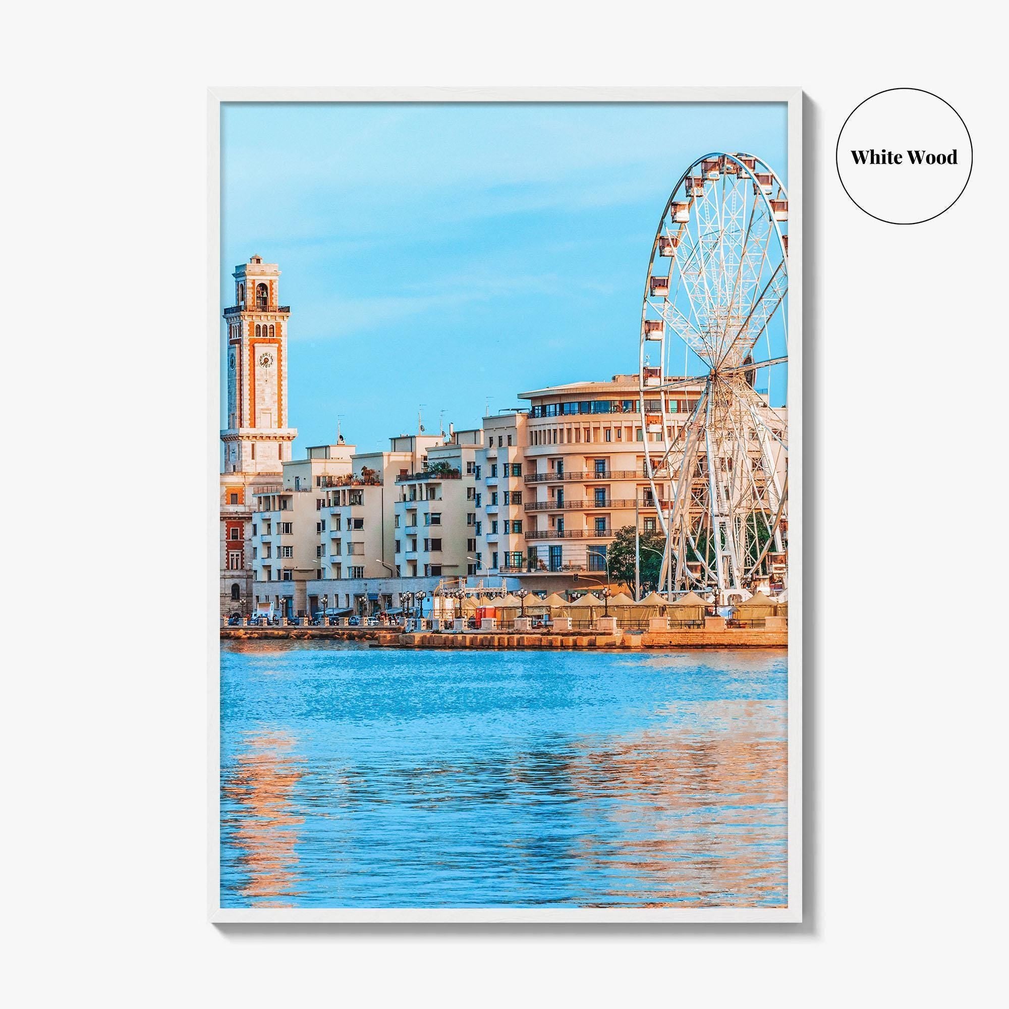 Bari Fine Art Photo Print, Ferris Wheel Waterfront, Puglia Italy, Wall Poster