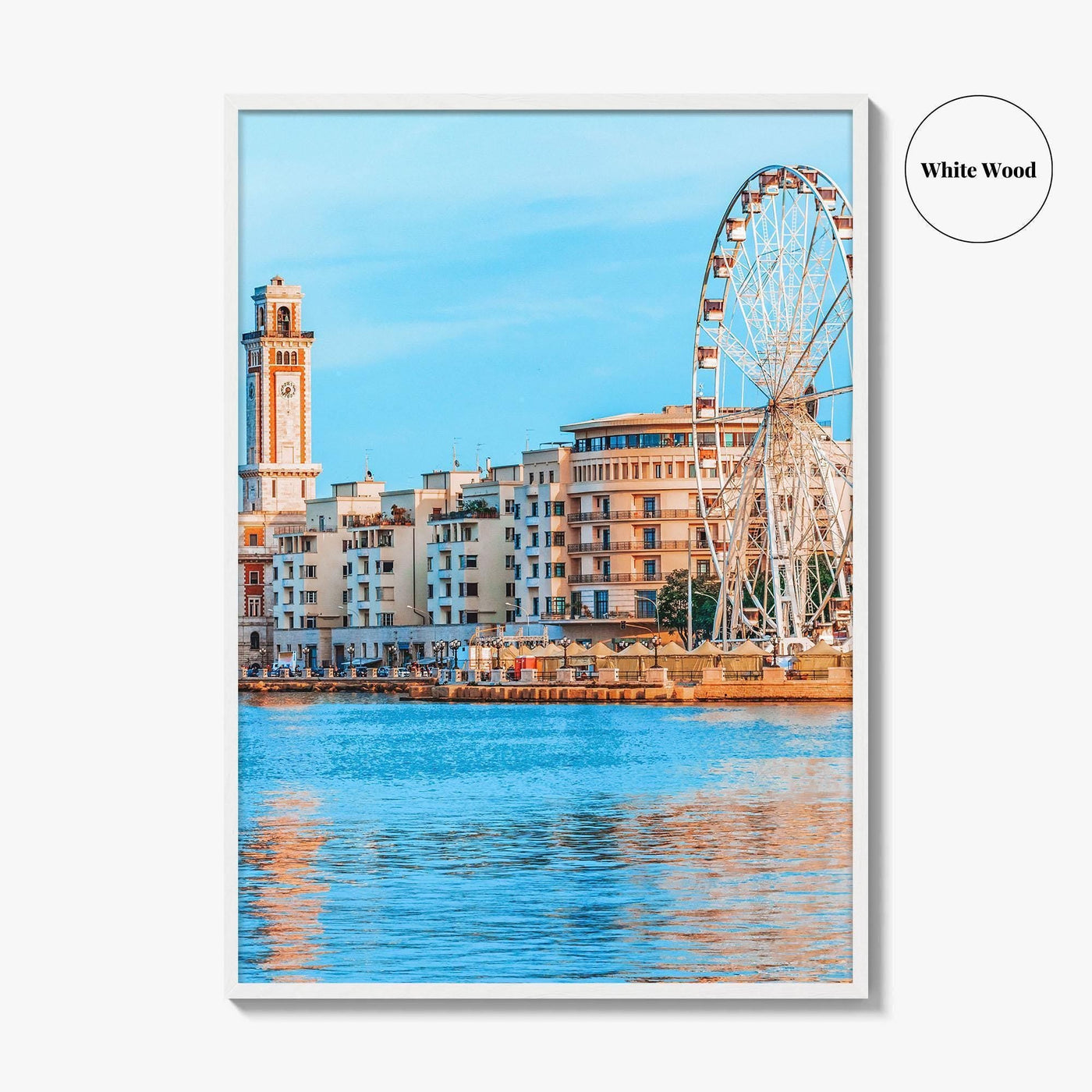 Bari Fine Art Photo Print, Ferris Wheel Waterfront, Puglia Italy, Wall Poster