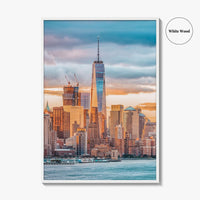 New York City Skyline Fine Art Photo Print, Financial District, Hudson River, NYC Poster
