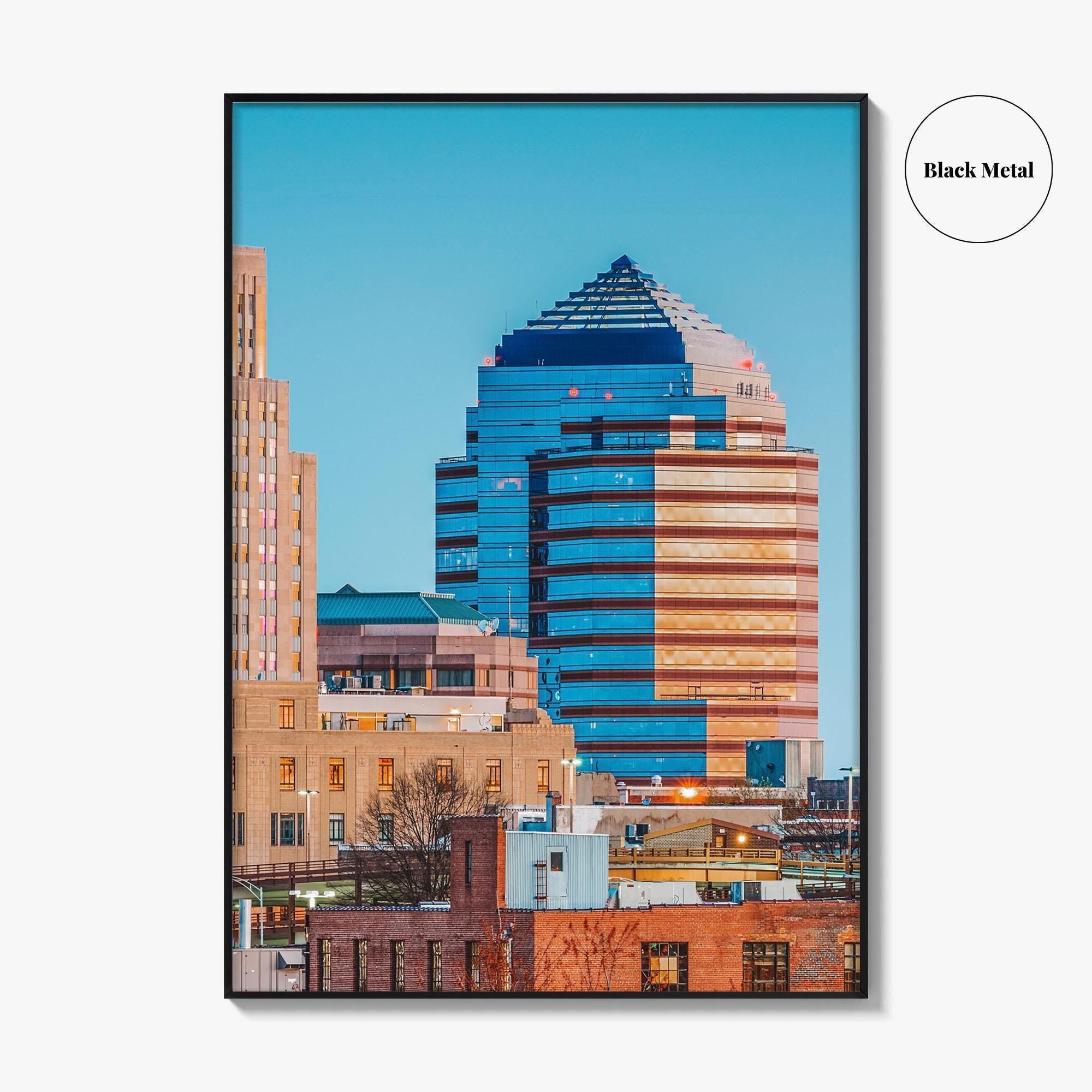 Durham Skyline Fine Art Photo Print, NC, North Carolina USA Wall Decor Poster