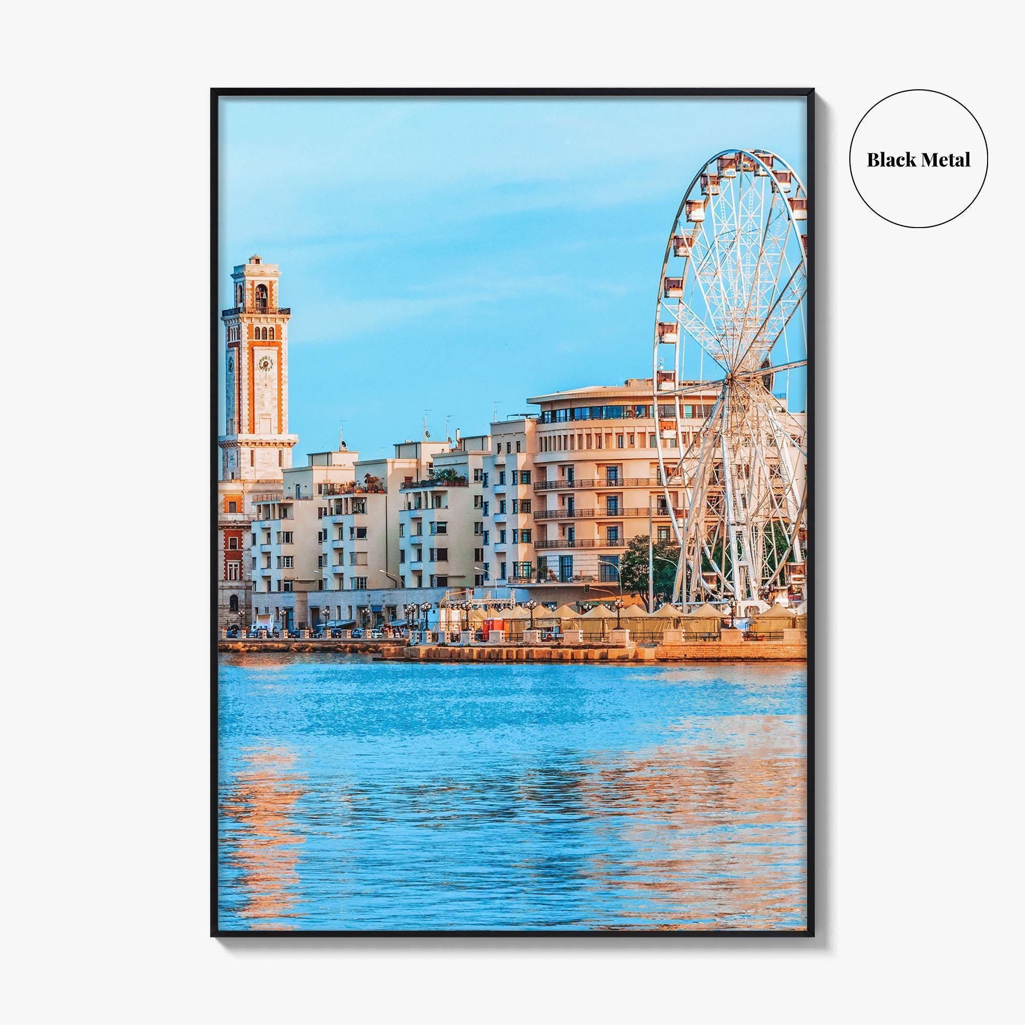 Bari Fine Art Photo Print, Ferris Wheel Waterfront, Puglia Italy, Wall Poster