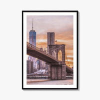 Brooklyn Bridge Skyline Fine Art Photo Print, NYC, World Trade Center, New York Poster