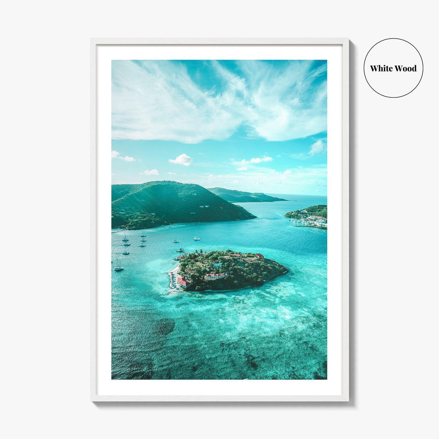 British Virgin Islands Fine Art Photo Print, Aerial BVI Wall Poster, Caribbean, Tortola