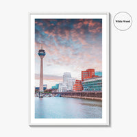 Dusseldorf Fine Art Photo Print, Rheinturm, Rhine, North Rhine-Westphalia, Germany Wall Art Poster