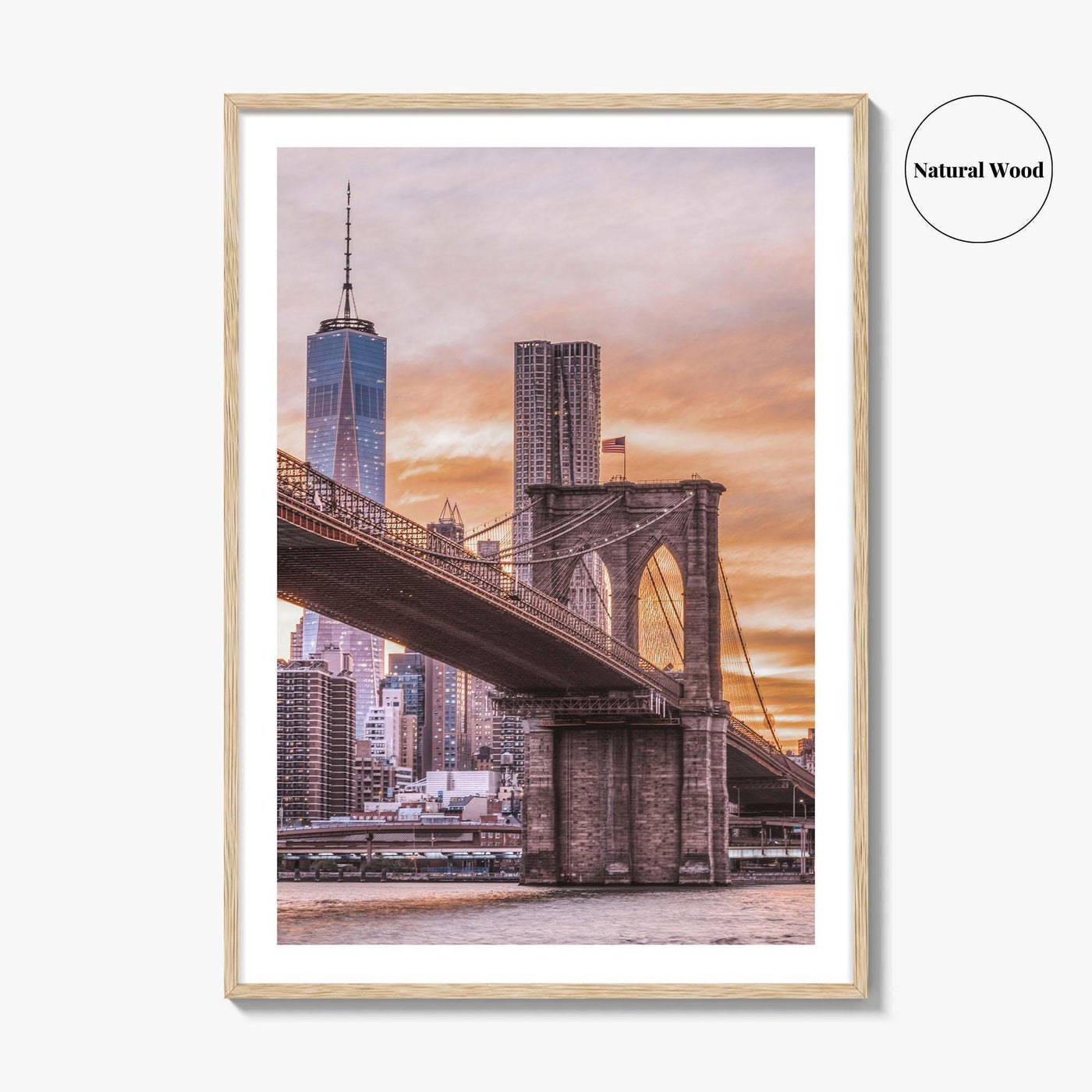 Brooklyn Bridge Skyline Fine Art Photo Print, NYC, World Trade Center, New York Poster