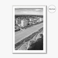 Jacksonville Beach Black and White Fine Art Photo Print, Florida USA, Atlantic Coast, Poster