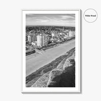 Jacksonville Beach Black and White Fine Art Photo Print, Florida USA, Atlantic Coast, Poster
