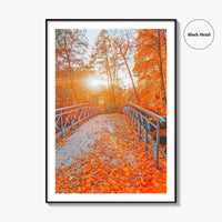 Central Park Fine Art Photo Print, New York, NYC, Bridge, Lake, Fall Foliage