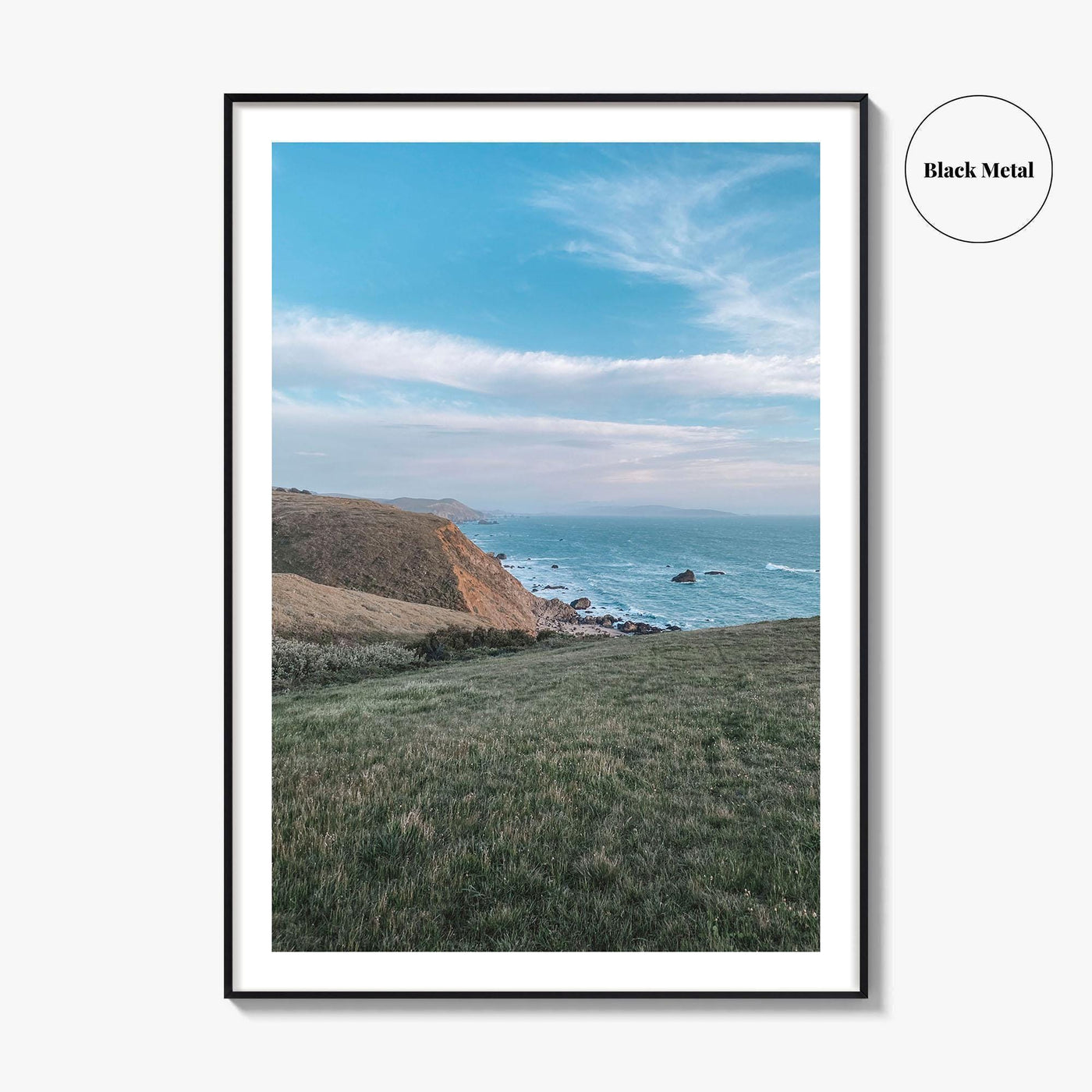 Bodega Bay Yellow Fine Art Photo Print, Sonoma Coast California Poster, Cliff Wall Decor