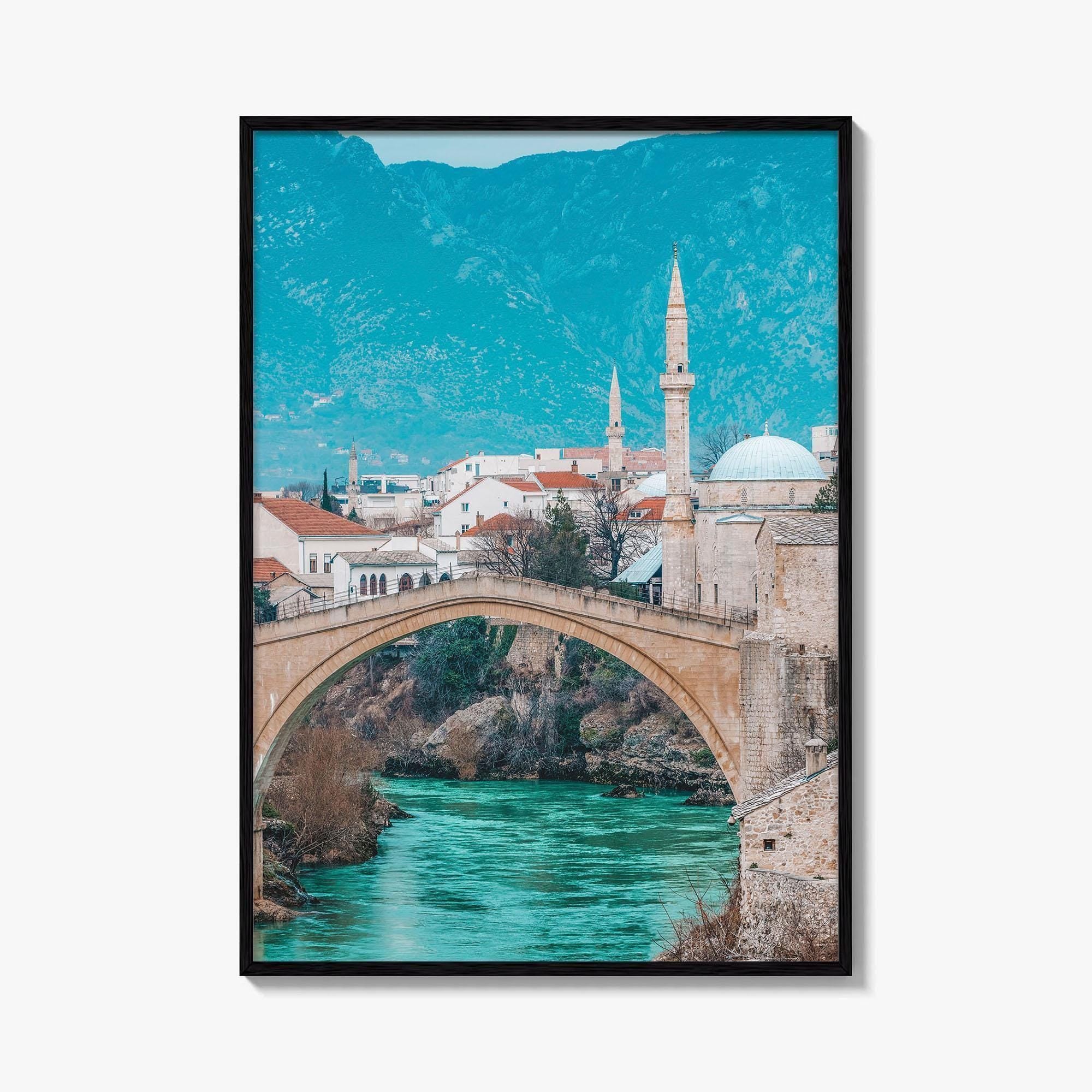 Mostar Fine Art Photo Print, Stari Most Old Bridge, Neretva River, Bosnia Herzegovina