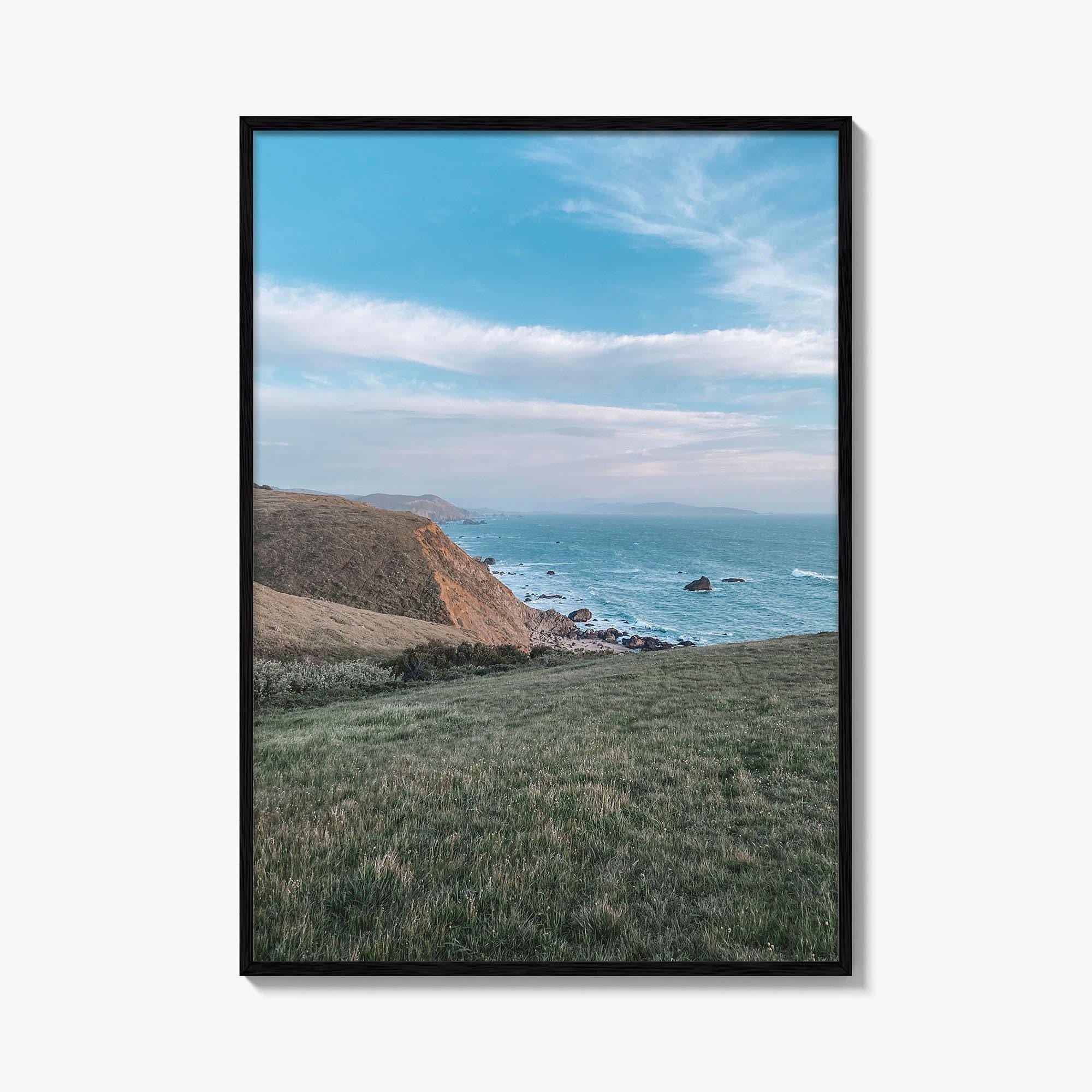 Bodega Bay Yellow Fine Art Photo Print, Sonoma Coast California Poster, Cliff Wall Decor