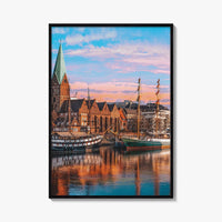 Bremen Fine Art Photo Print, Weser River, Schlachte Promenade, Tall Ships, Germany Poster