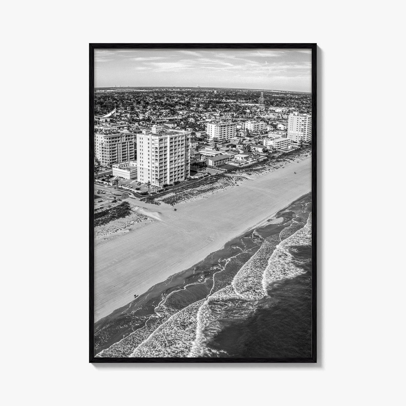 Jacksonville Beach Black and White Fine Art Photo Print, Florida USA, Atlantic Coast, Poster