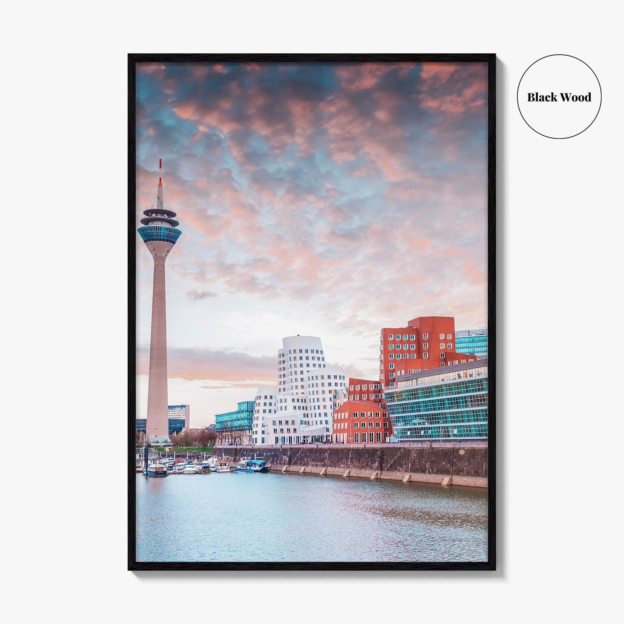Dusseldorf Fine Art Photo Print, Rheinturm, Rhine, North Rhine-Westphalia, Germany Wall Art Poster