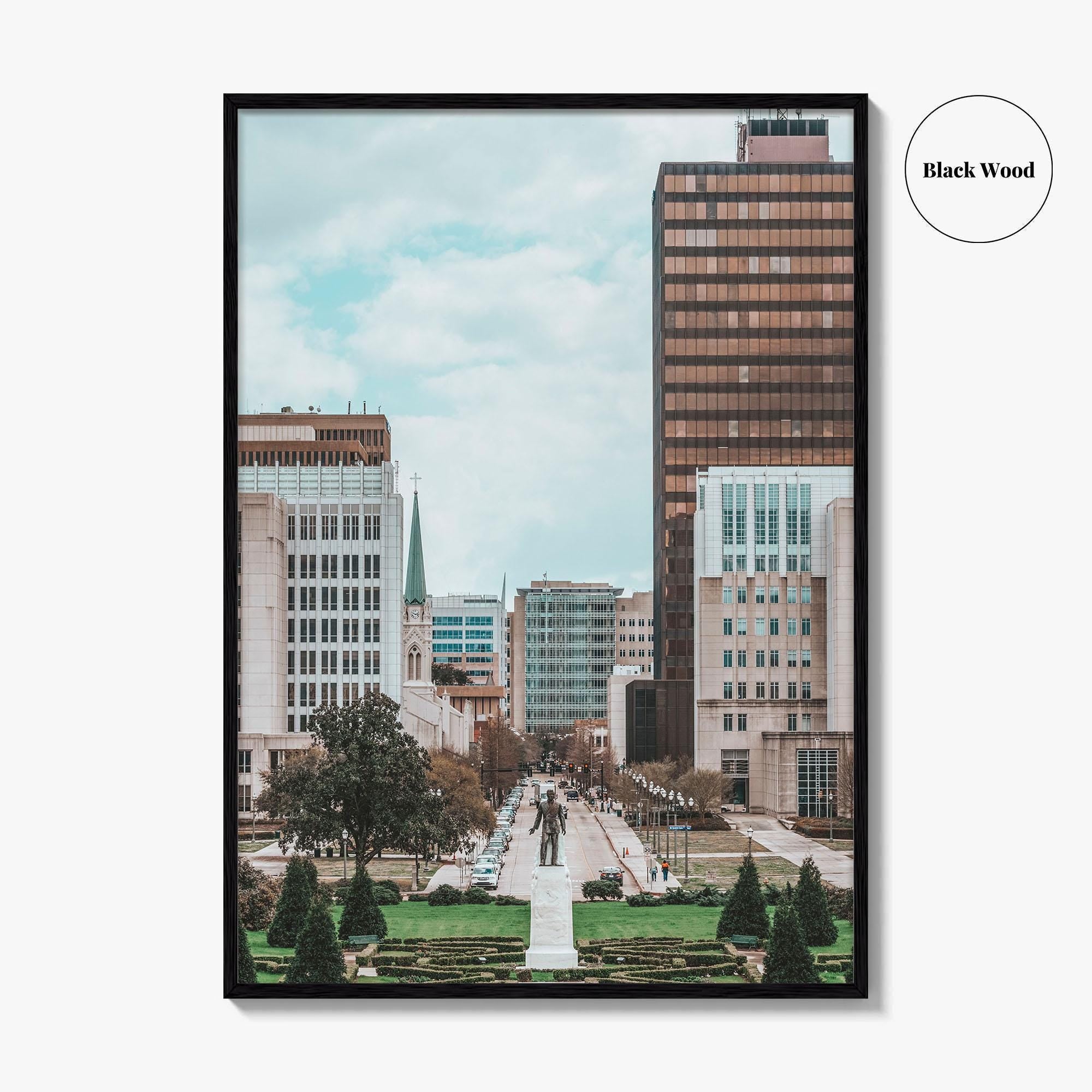 Baton Rouge Skyline Fine Art Photo Print, Downtown Louisiana USA, Wall Decor Poster
